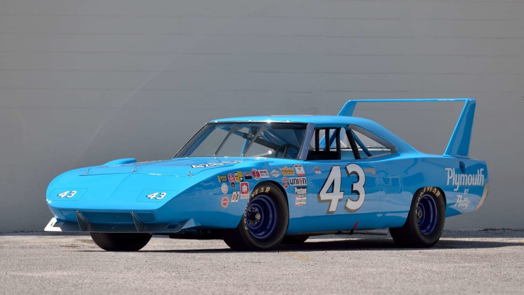 Blue 1970 Plymouth Superbird NASCAR
