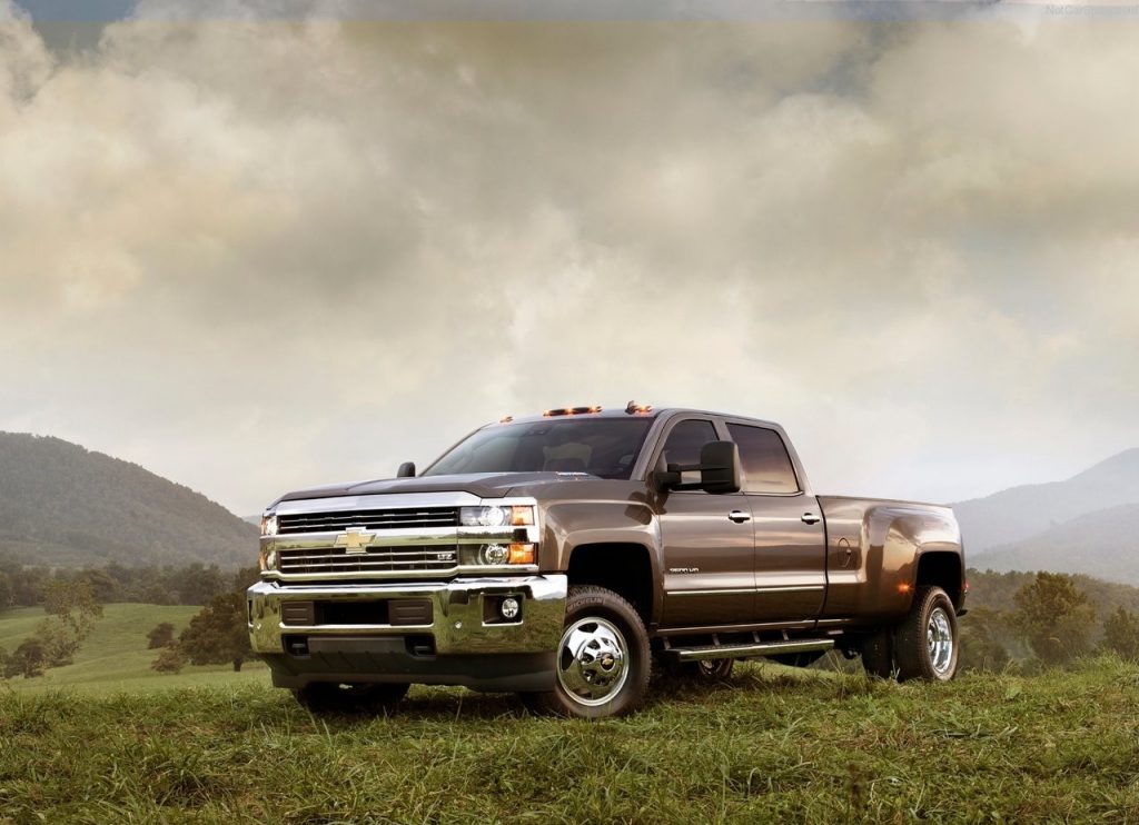 2015 Chevrolet Silverado parked on the hill