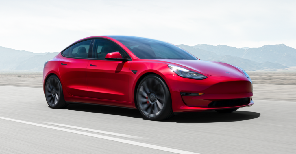 Red Fuel-Efficient Tesla