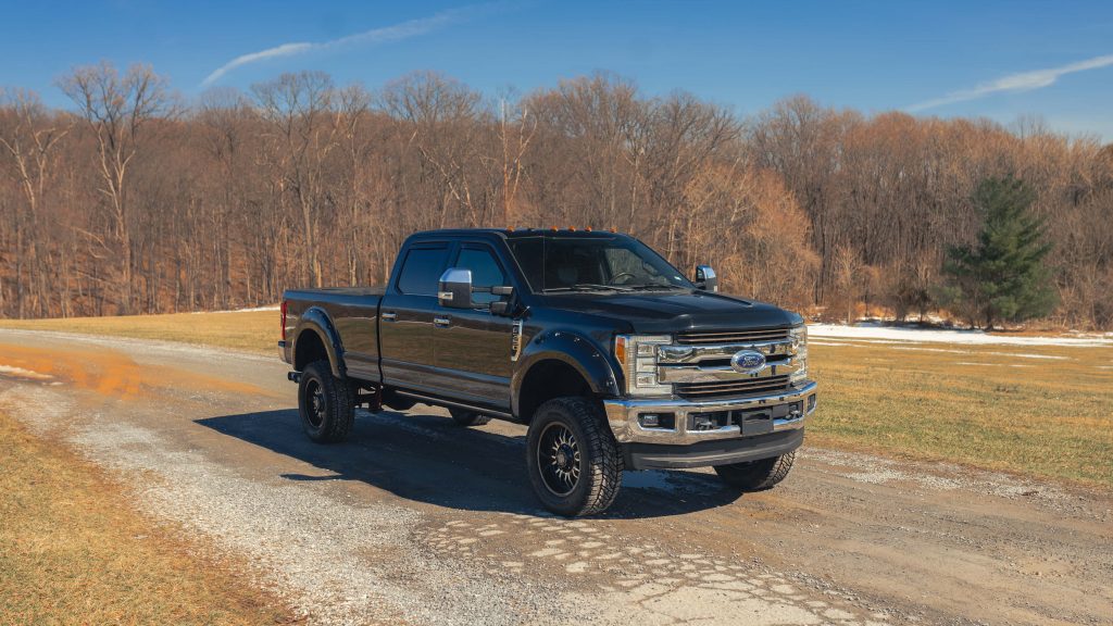 Shadow Black Ford Super Duty F-350 parked on the road