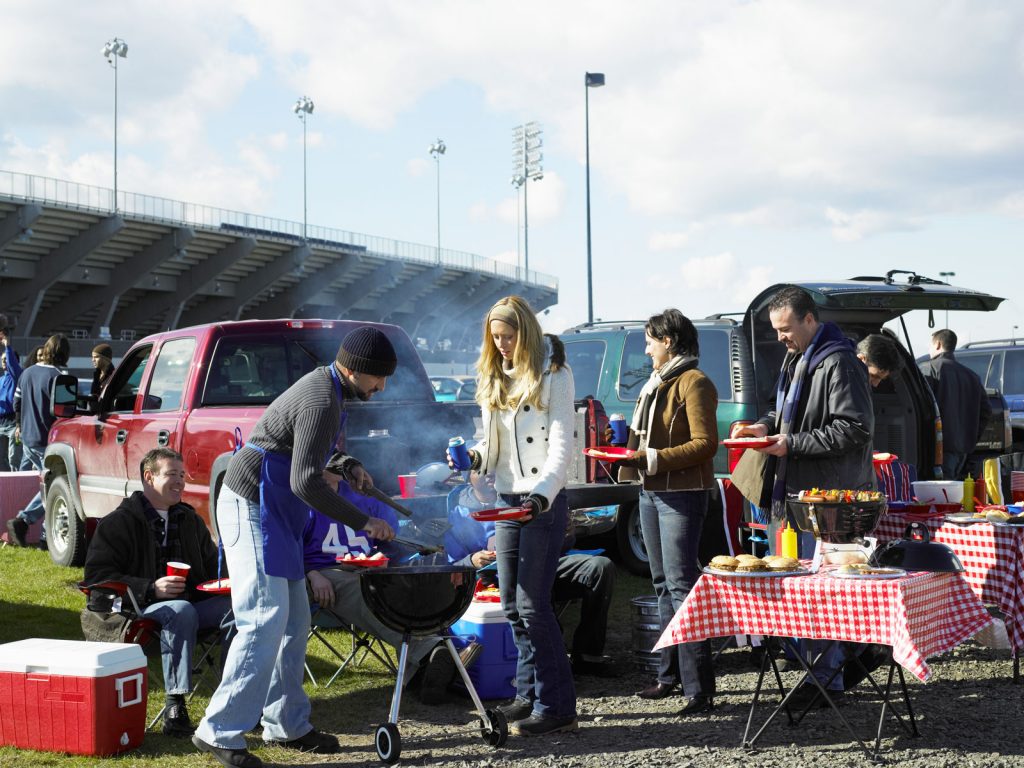 Tailgating: People cooking food