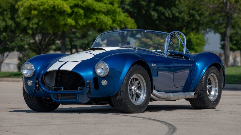 The Blue 1967 Shelby Cobra Parked on the road